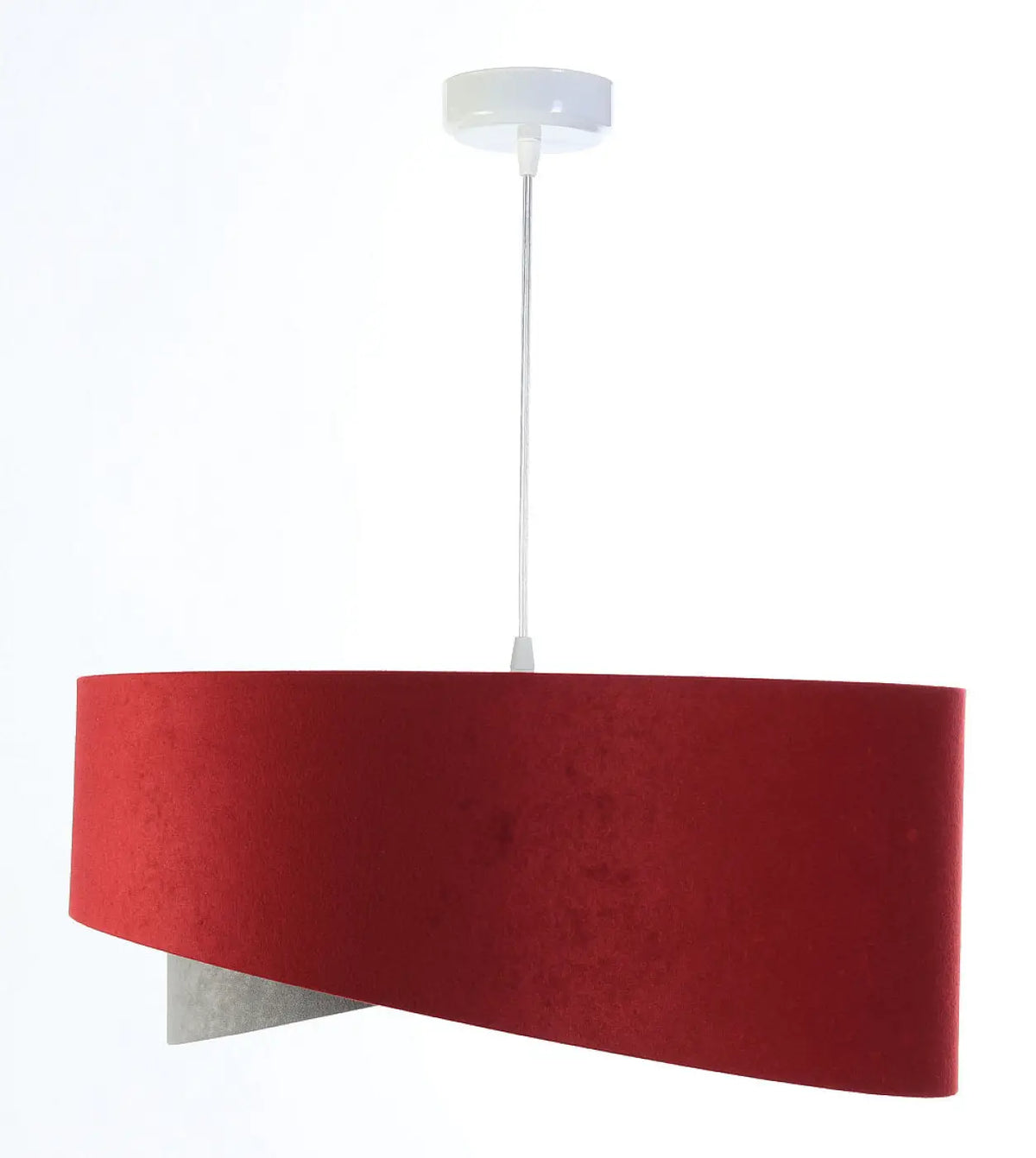 Suspension effet velours bordeaux, intérieur argenté, 50 cm