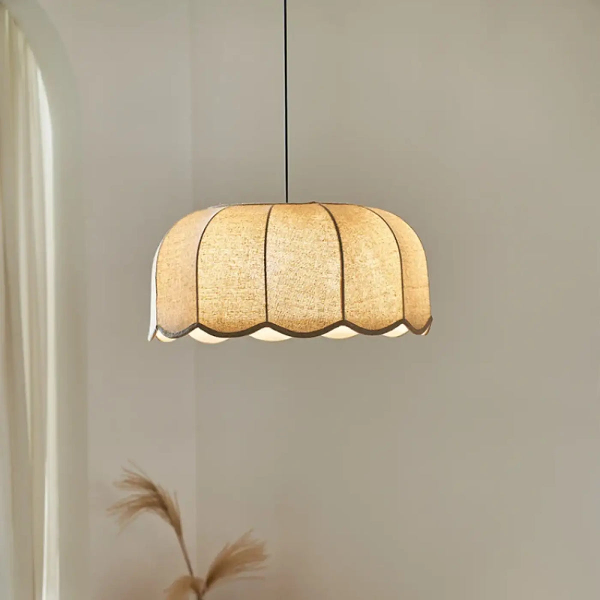 Suspension en tissu beige en forme de fleur, tailles S, M et L