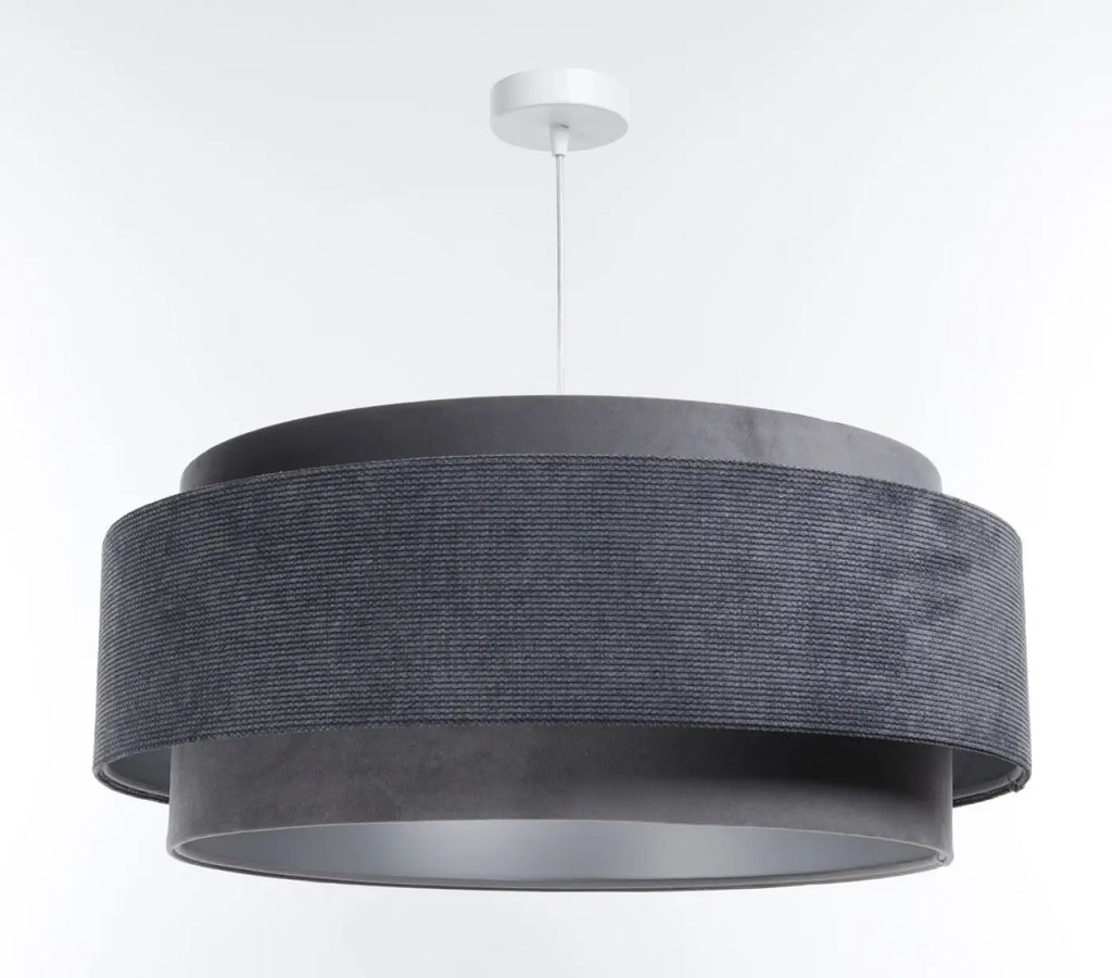Suspension en tissu graphite et argent, style contemporain