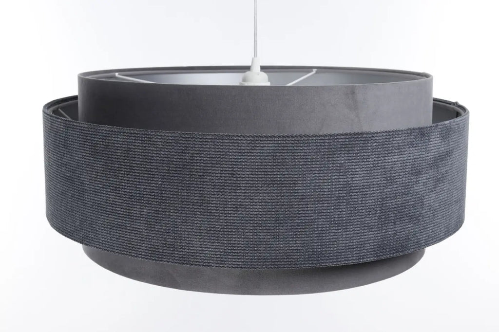 Suspension en tissu graphite et argent, style contemporain