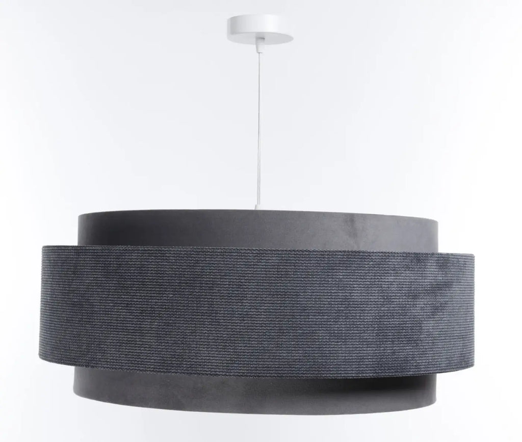 Suspension en tissu graphite et argent, style contemporain