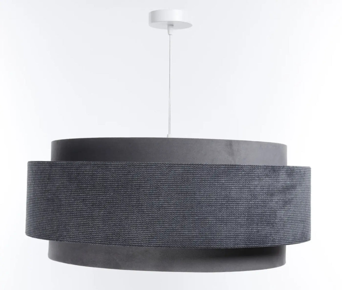 Suspension en tissu graphite et argent, style contemporain