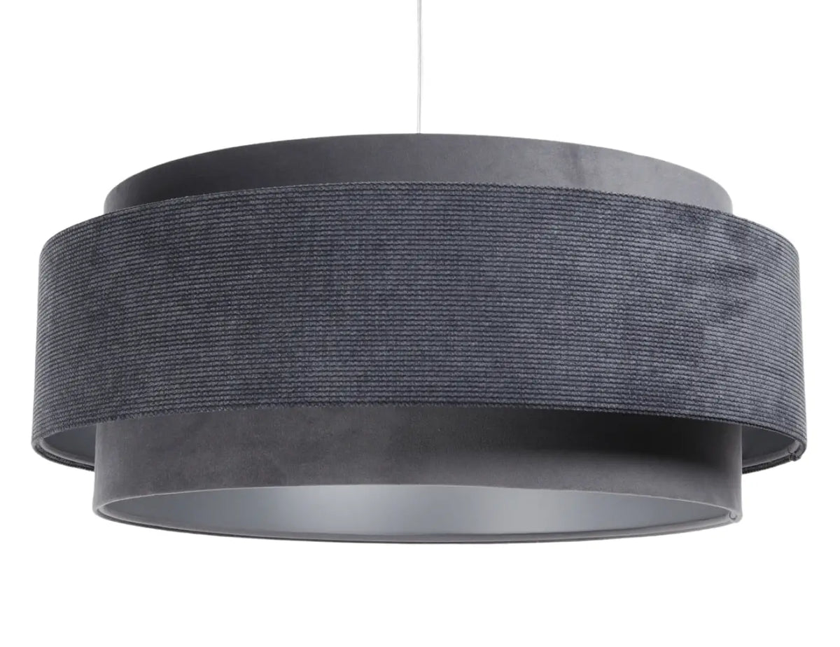 Suspension en tissu graphite et argent, style contemporain