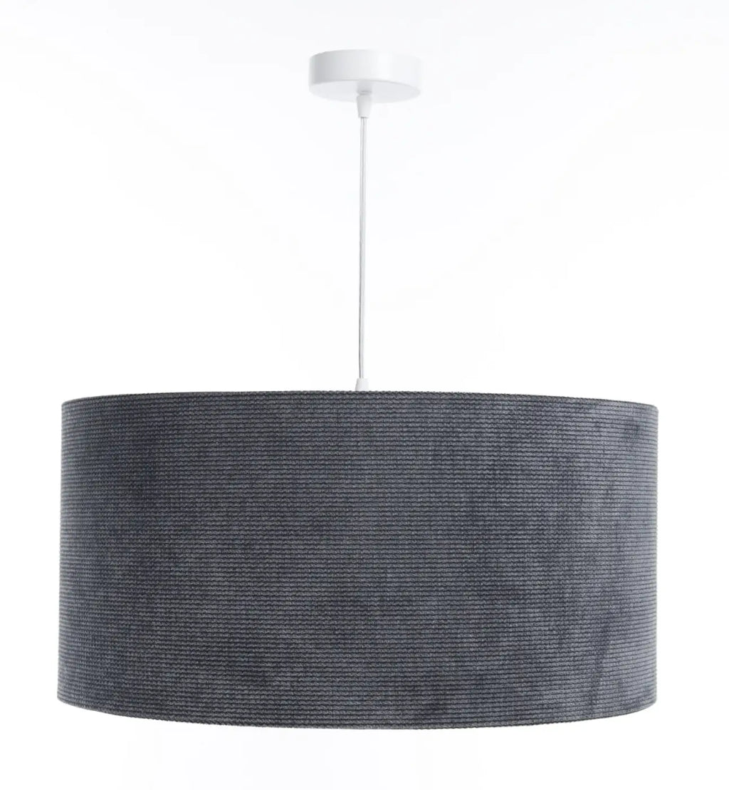 Suspension cylindre en tissu graphite, intérieur argenté, S à L