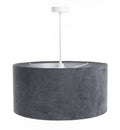 Suspension cylindre en tissu graphite, intérieur argenté, S à L