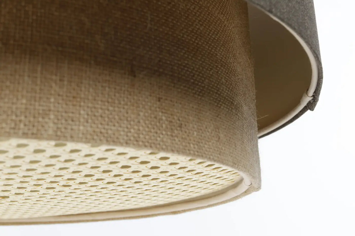 Suspension en tissu graphite et beige, tailles S, M ou L