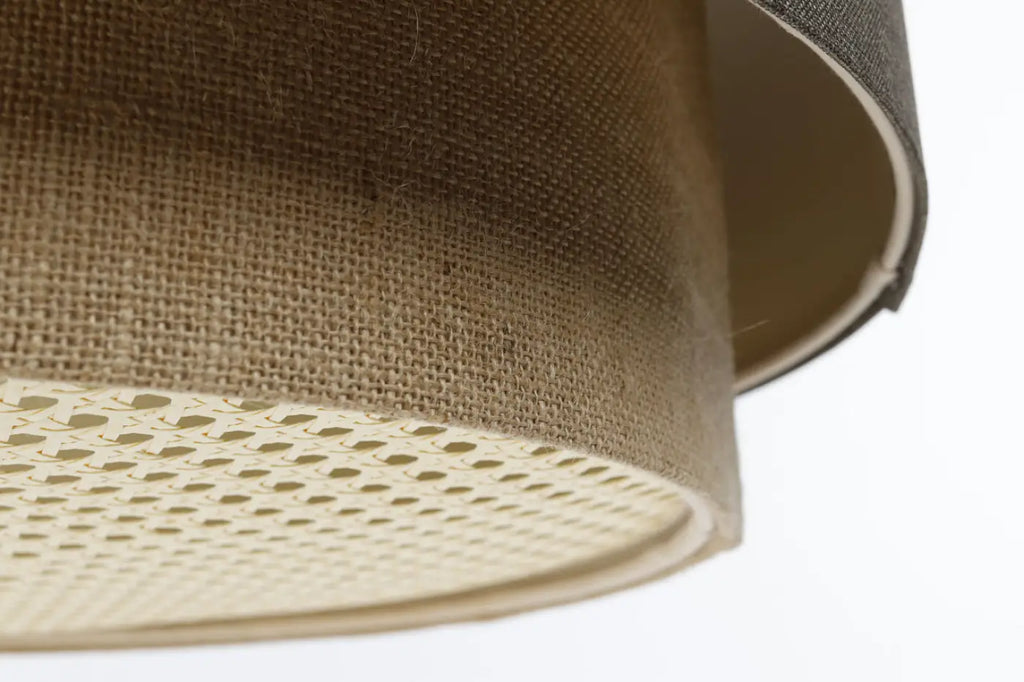 Suspension en tissu graphite et beige, tailles S, M ou L