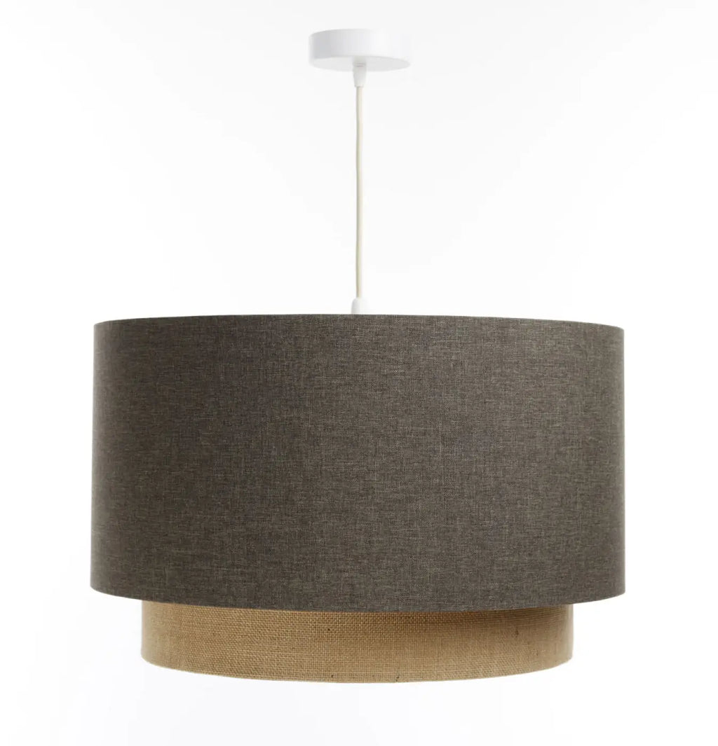 Suspension en tissu graphite et beige, tailles S, M ou L