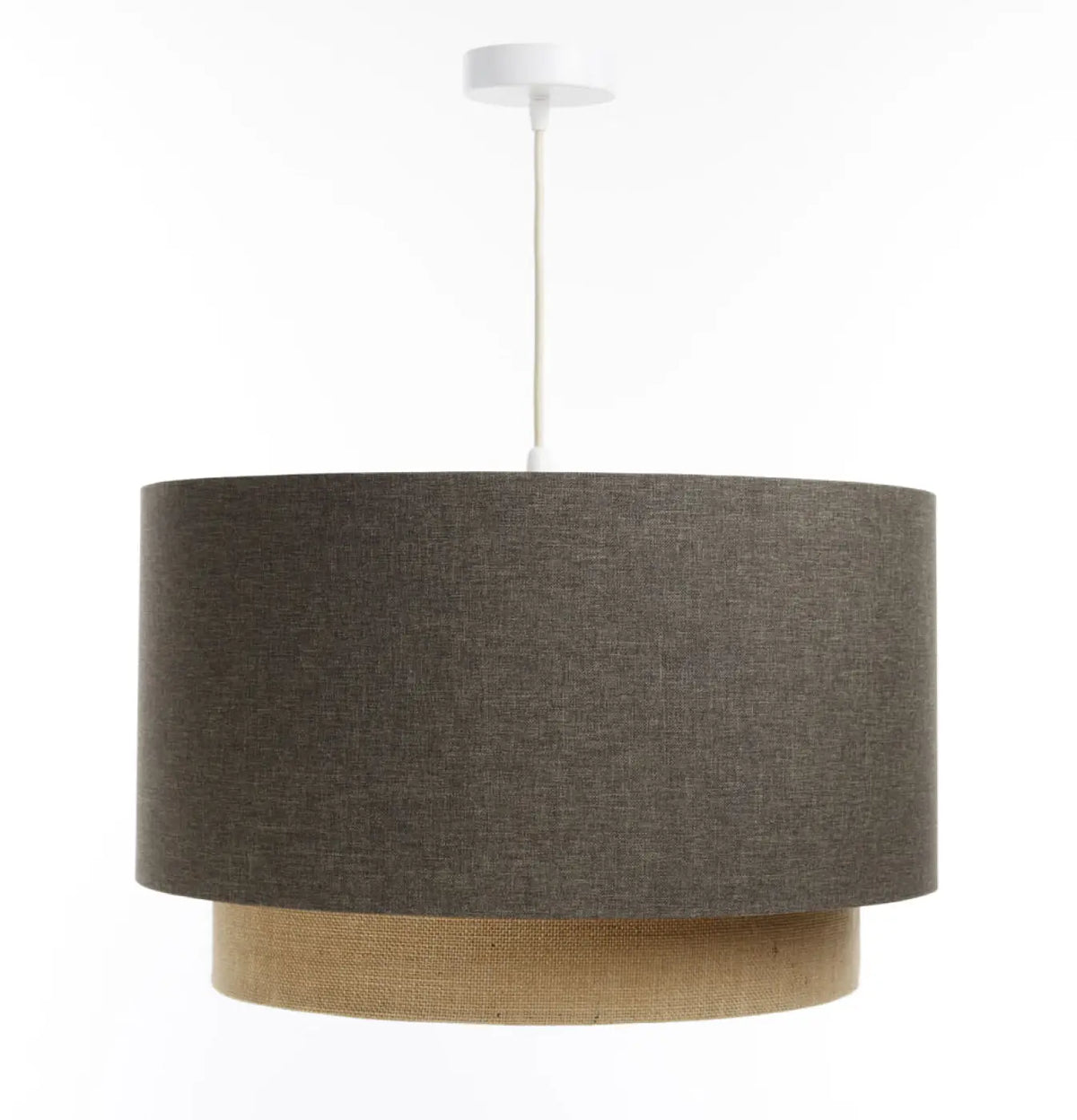 Suspension en tissu graphite et beige, tailles S, M ou L