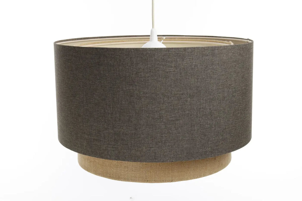 Suspension en tissu graphite et beige, tailles S, M ou L