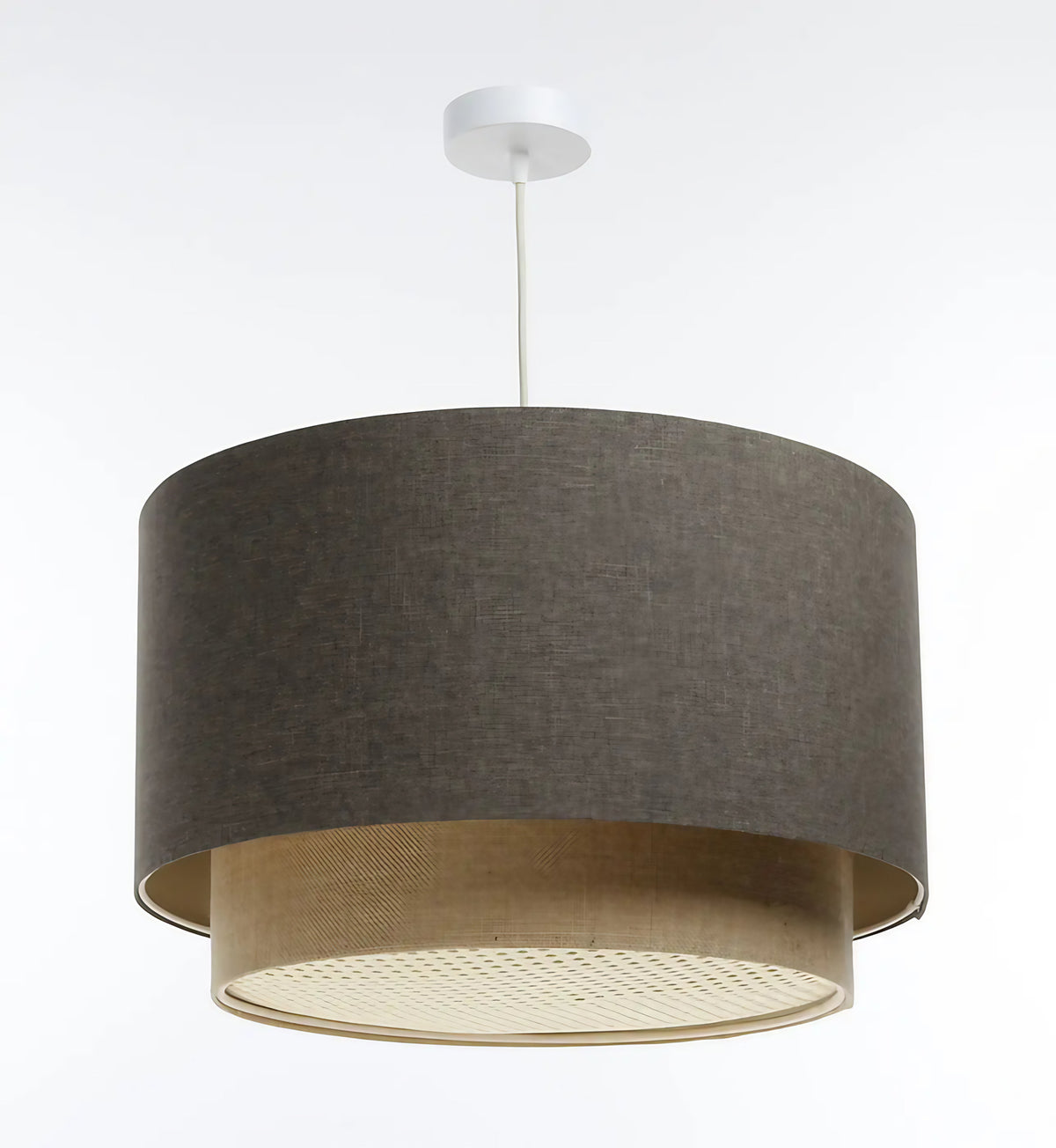 Suspension en tissu graphite et beige, tailles S, M ou L