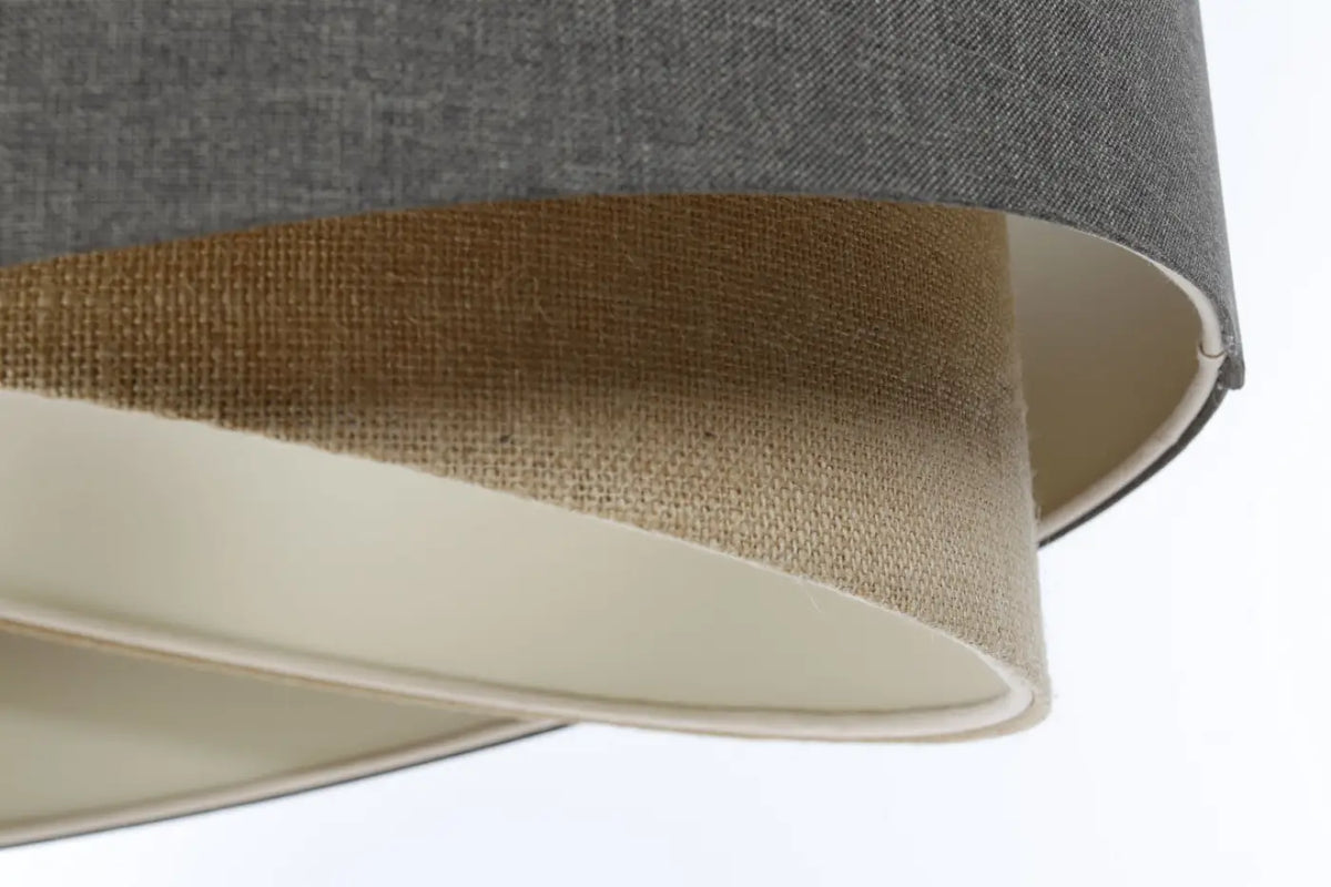 Suspension sculpturale en tissu graphite et beige, 4 tailles
