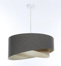 Suspension sculpturale en tissu graphite et beige, 4 tailles