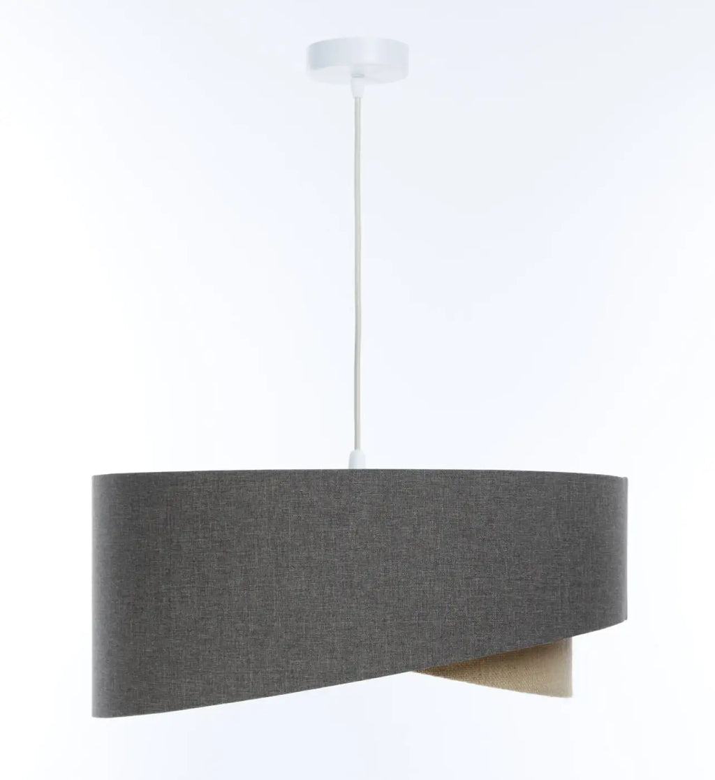 Suspension sculpturale en tissu graphite et beige, 4 tailles