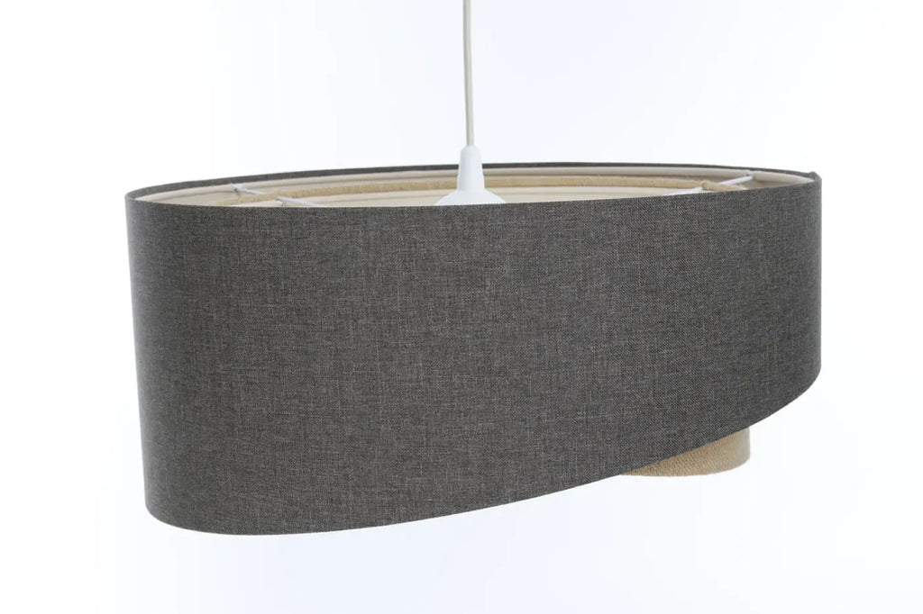 Suspension sculpturale en tissu graphite et beige, 4 tailles