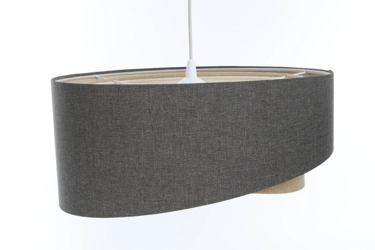 Suspension sculpturale en tissu graphite et beige, 4 tailles