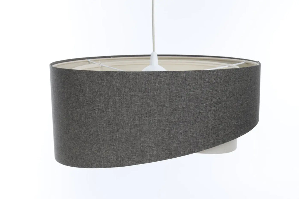 Suspension sculpturale en tissu graphite et crème, 4 tailles