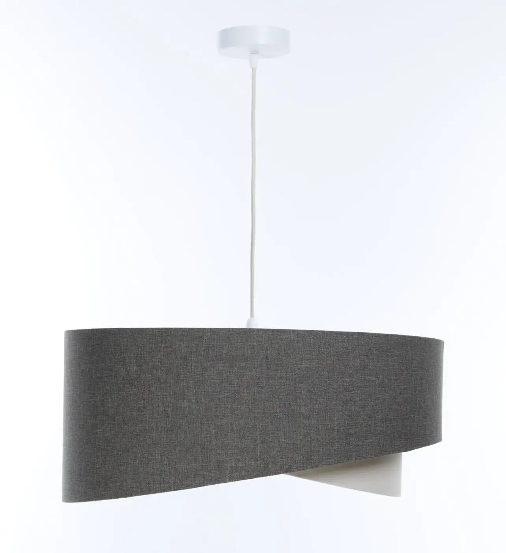 Suspension sculpturale en tissu graphite et crème, 4 tailles
