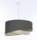 Suspension sculpturale en tissu graphite et crème, 4 tailles