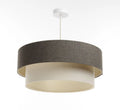 Suspension en tissu graphite et crème, forme arrondie, S, M, L