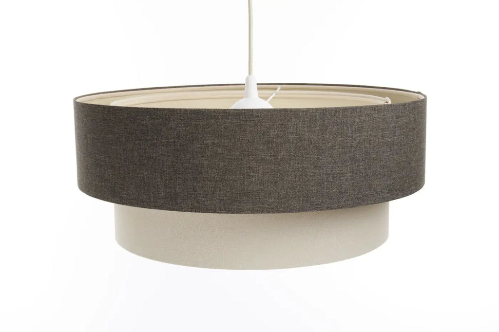 Suspension en tissu graphite et crème, forme arrondie, S, M, L