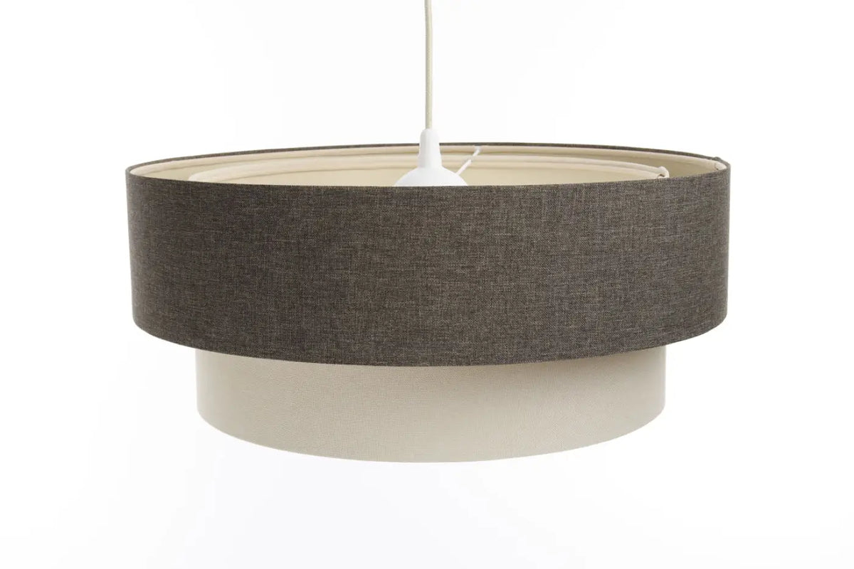 Suspension en tissu graphite et crème, forme arrondie, S, M, L