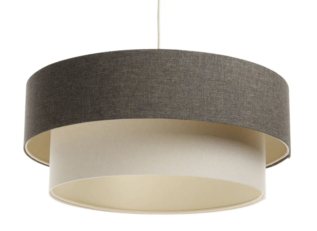 Suspension en tissu graphite et crème, forme arrondie, S, M, L
