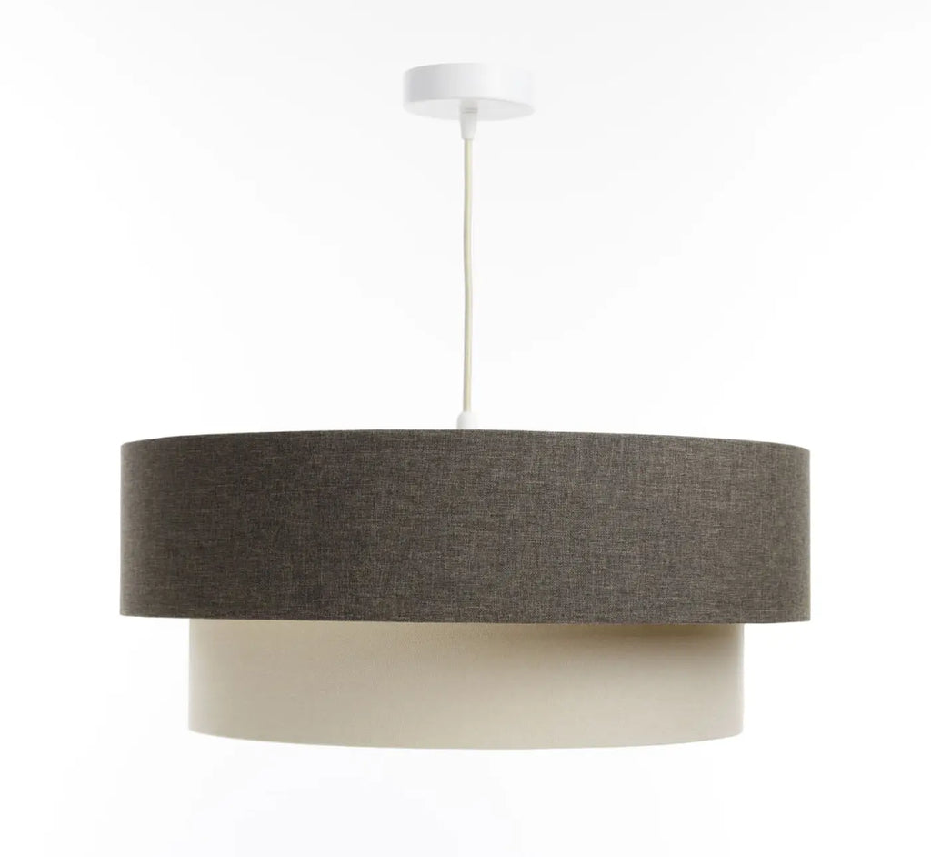 Suspension en tissu graphite et crème, forme arrondie, S, M, L