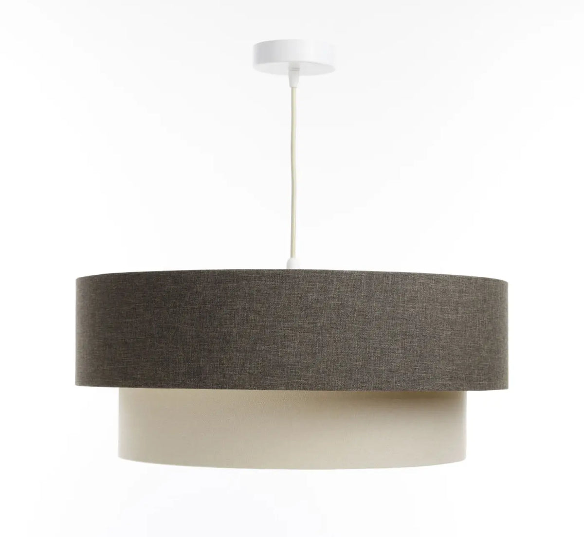 Suspension en tissu graphite et crème, forme arrondie, S, M, L