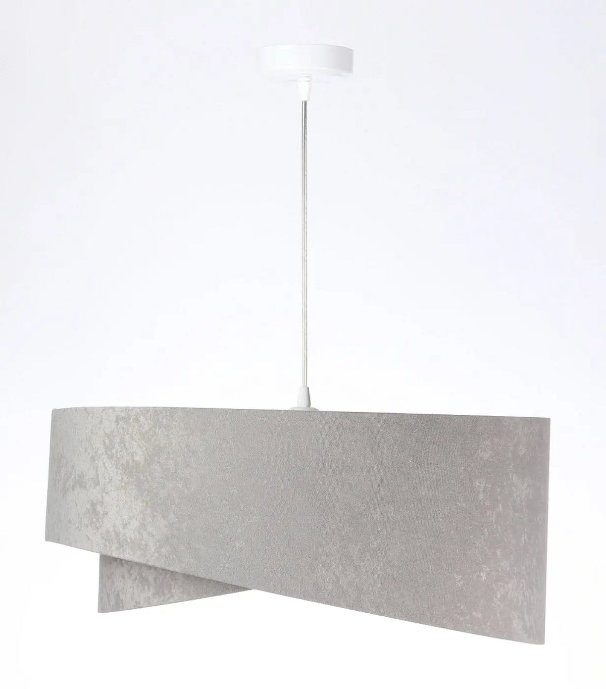 Suspension en tissu gris clair effet velours, intérieur doré, 50 cm