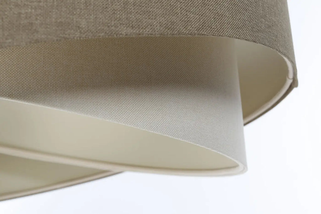 Suspension en tissu gris marron et crème, jeu de volumes, S à XL