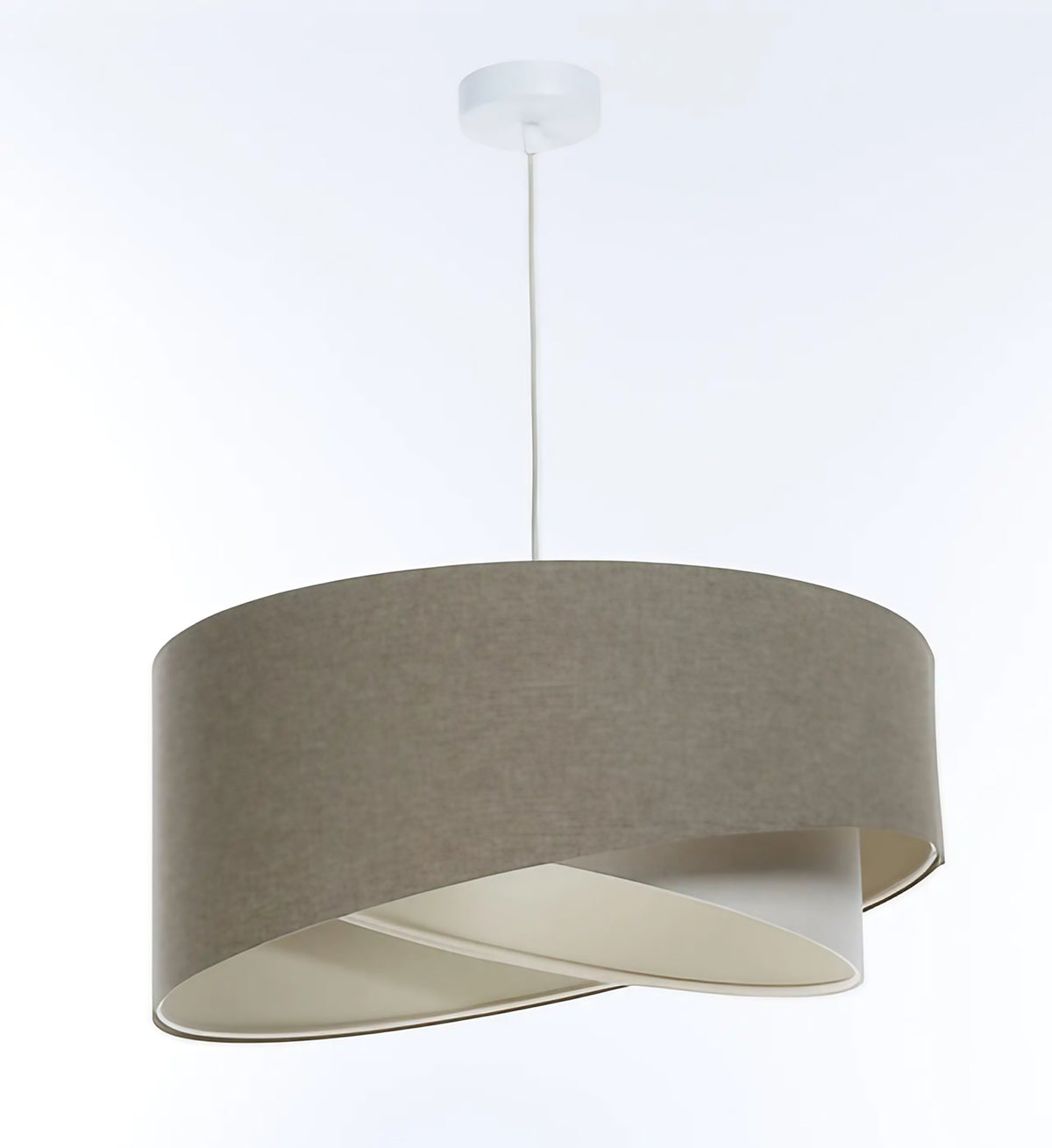 Suspension en tissu gris marron et crème, jeu de volumes, S à XL
