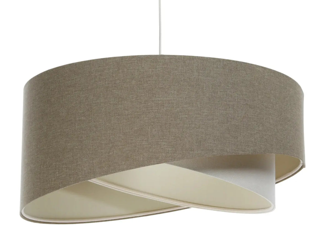Suspension en tissu gris marron et crème, jeu de volumes, S à XL
