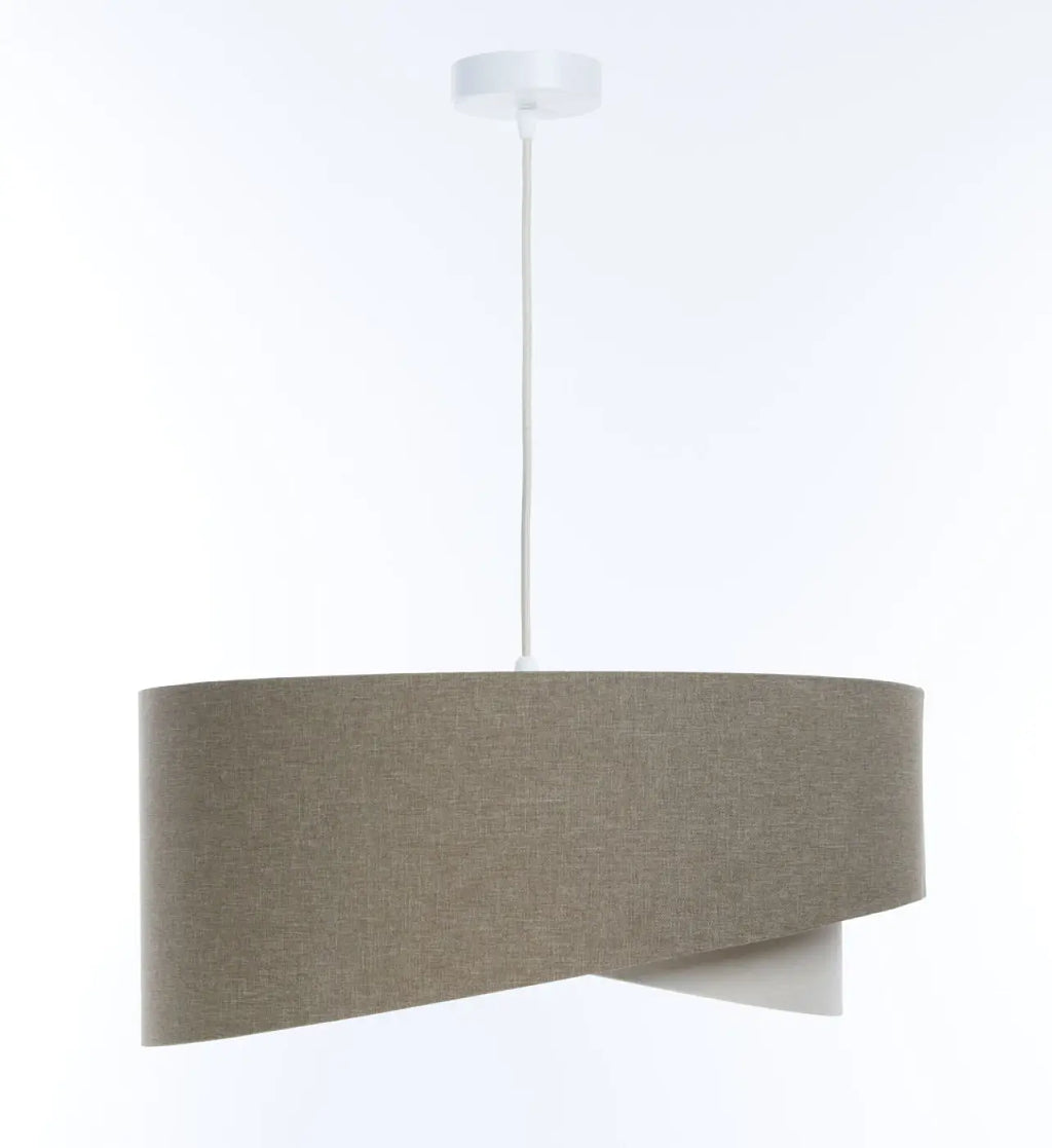 Suspension en tissu gris marron et crème, jeu de volumes, S à XL