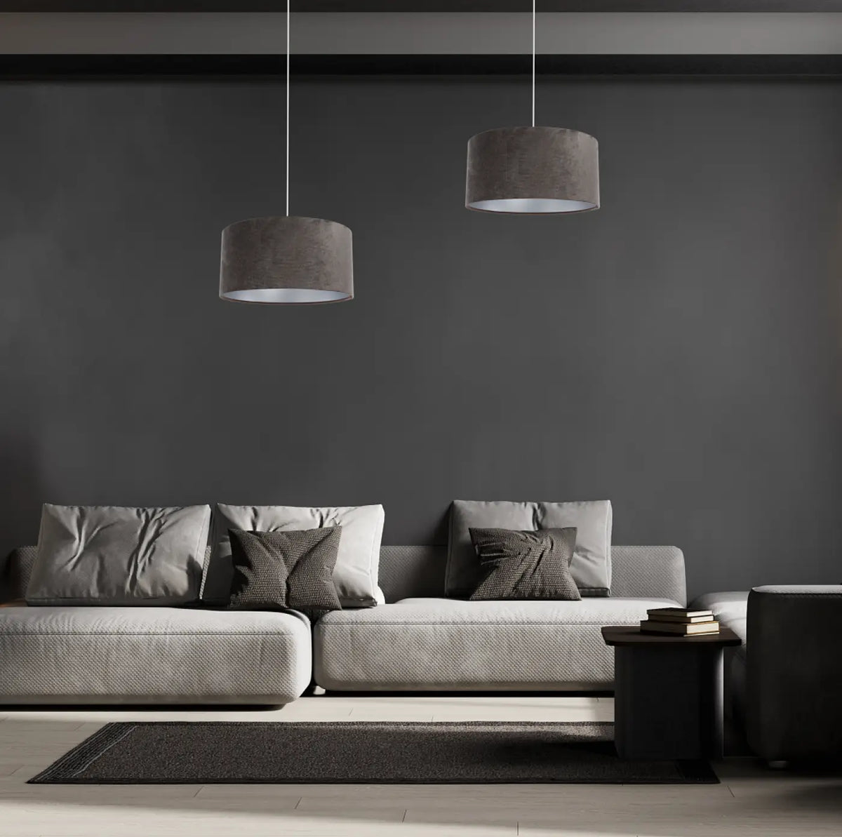 Suspension en tissu gris marron, style moderne, tailles S à L