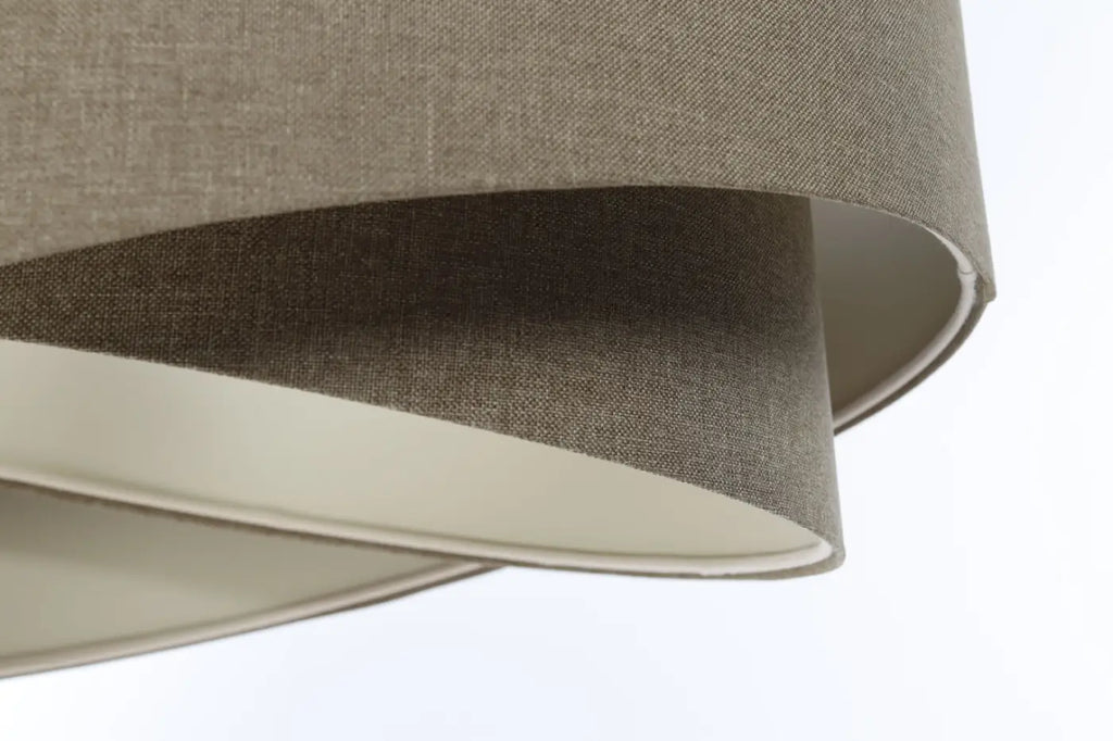 Suspension en tissu gris marron et écru, design sculptural, S à XL
