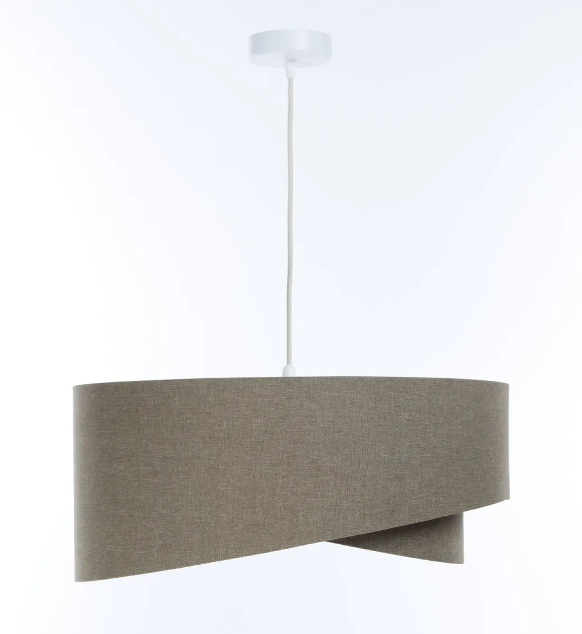 Suspension en tissu gris marron et écru, design sculptural, S à XL