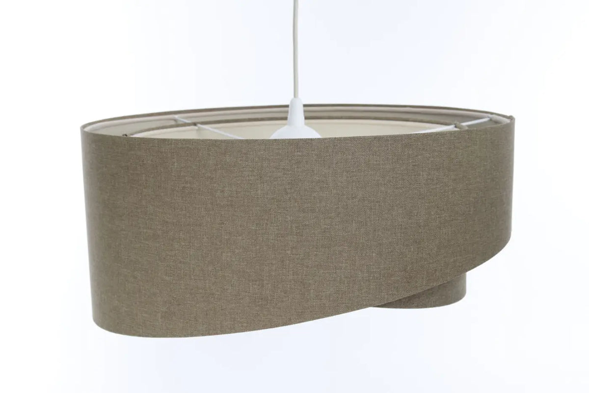Suspension en tissu gris marron et écru, design sculptural, S à XL