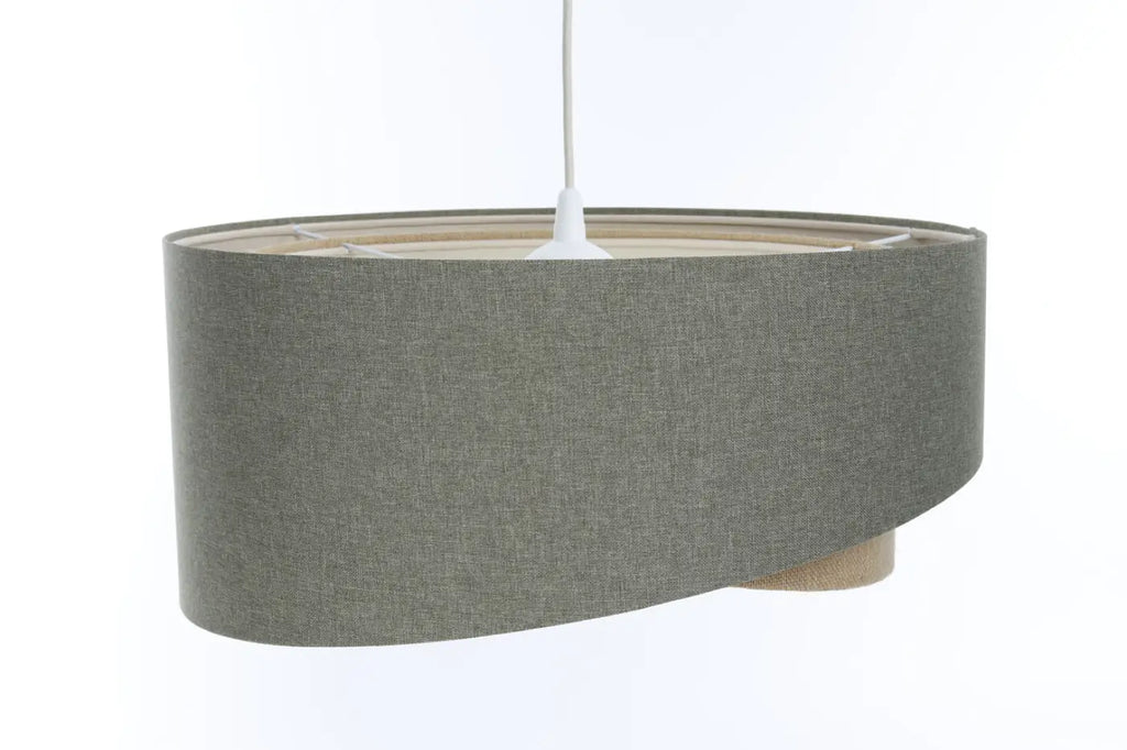 Suspension sculpturale en tissu gris vert et beige, tailles S à XL
