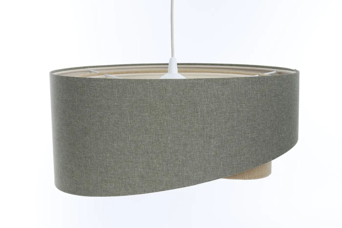 Suspension sculpturale en tissu gris vert et beige, tailles S à XL