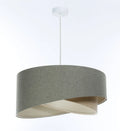 Suspension sculpturale en tissu gris vert et beige, tailles S à XL