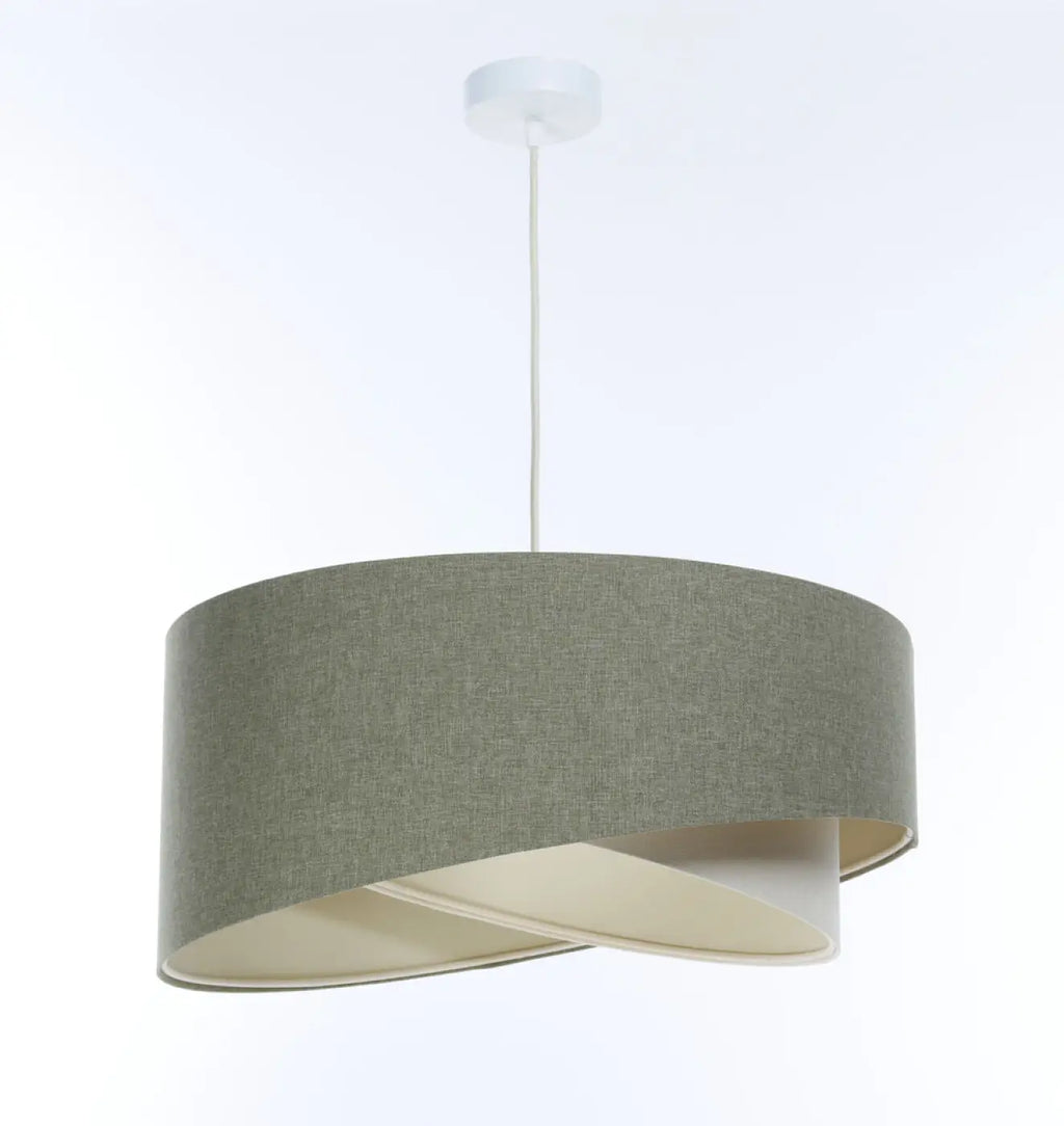 Suspension moderne en tissu gris vert et crème, tailles S à XL