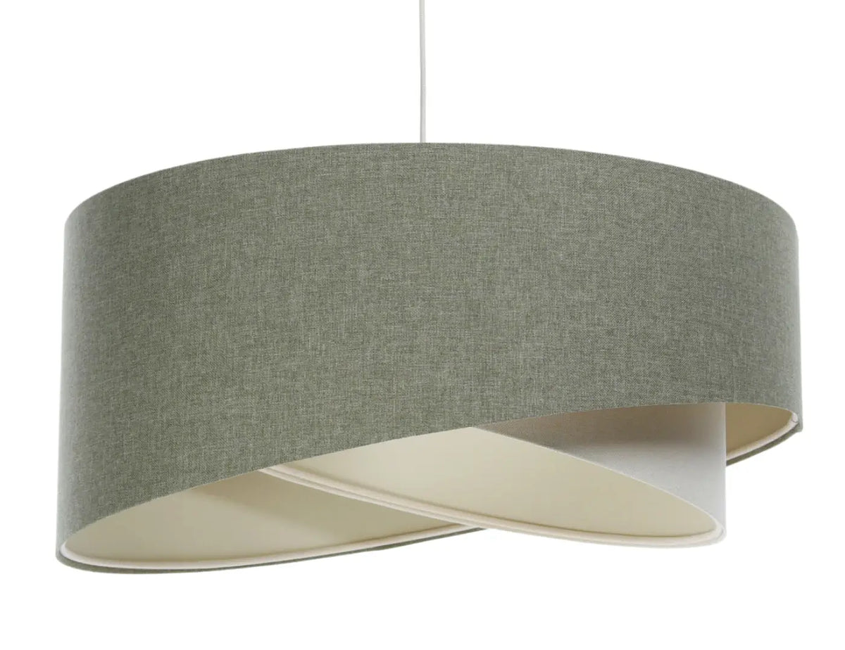 Suspension moderne en tissu gris vert et crème, tailles S à XL