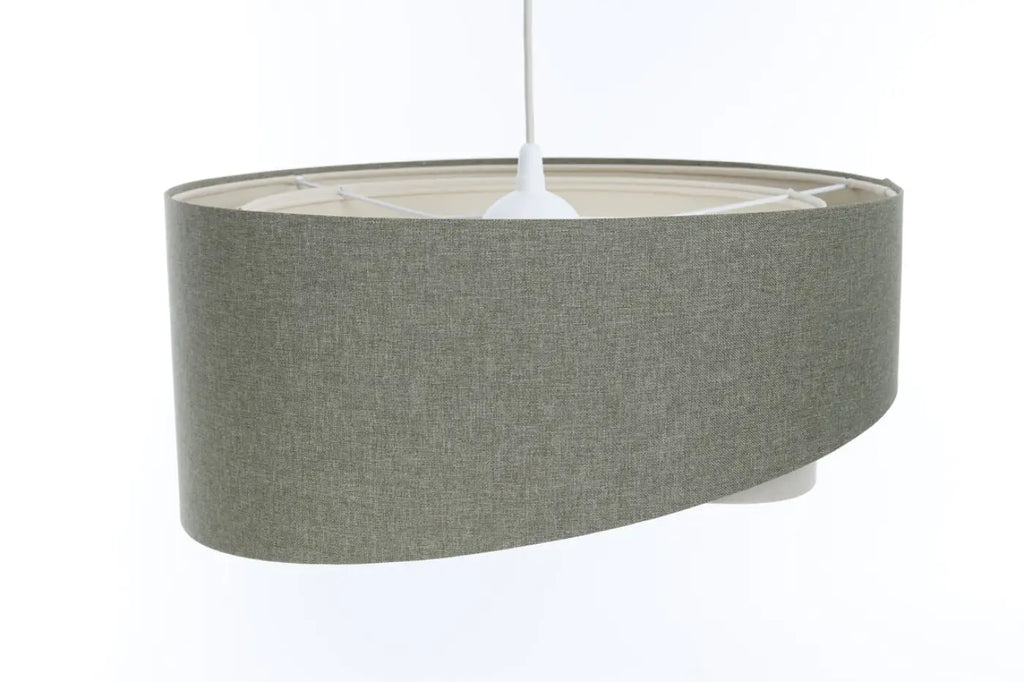 Suspension moderne en tissu gris vert et crème, tailles S à XL