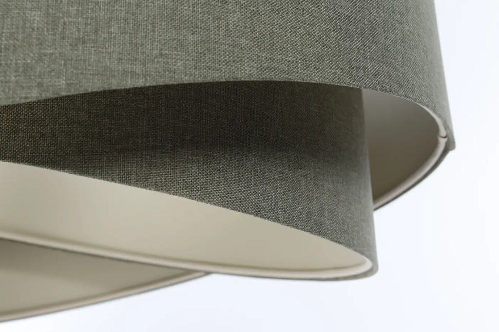 Suspension sculpturale en tissu gris vert et écru, 4 tailles