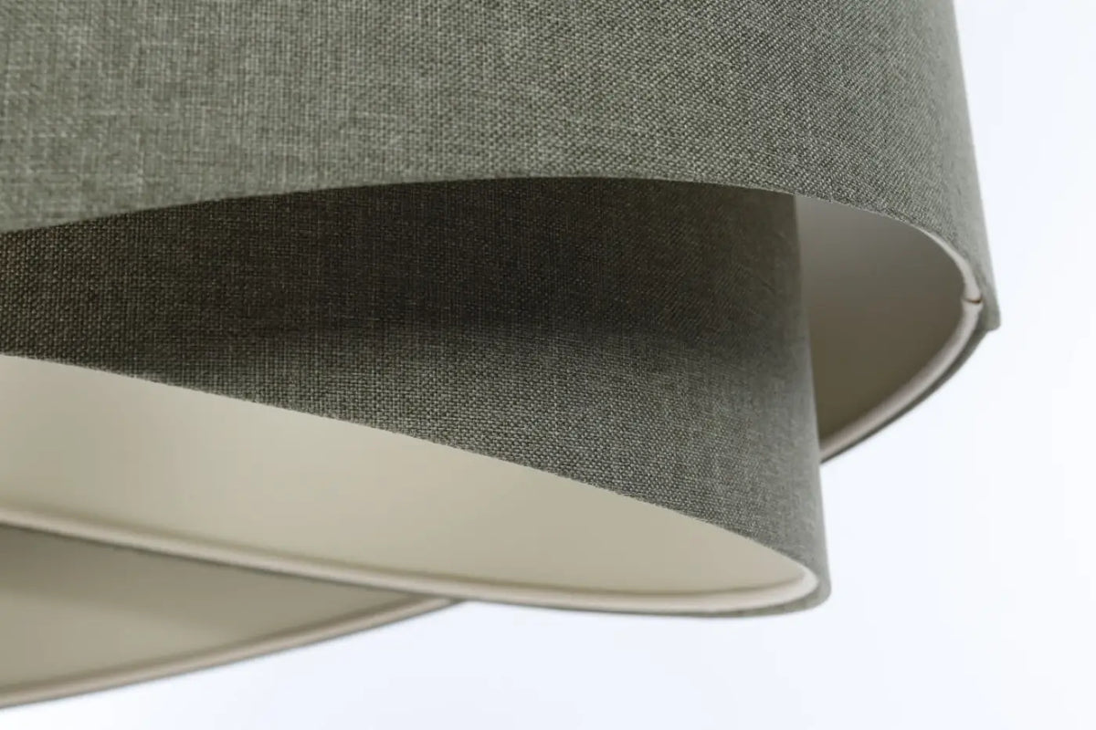 Suspension sculpturale en tissu gris vert et écru, 4 tailles