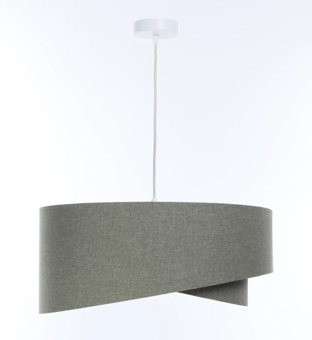 Suspension sculpturale en tissu gris vert et écru, 4 tailles