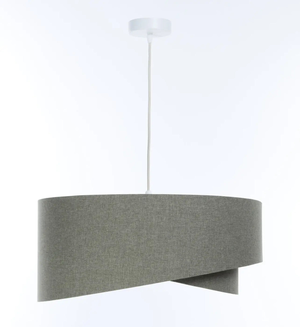 Suspension sculpturale en tissu gris vert et écru, 4 tailles