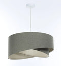 Suspension sculpturale en tissu gris vert et écru, 4 tailles