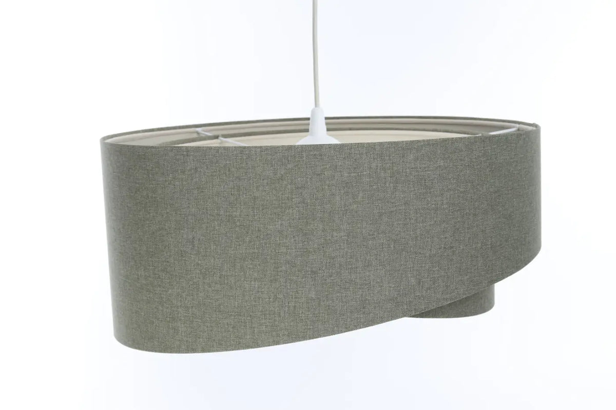 Suspension sculpturale en tissu gris vert et écru, 4 tailles